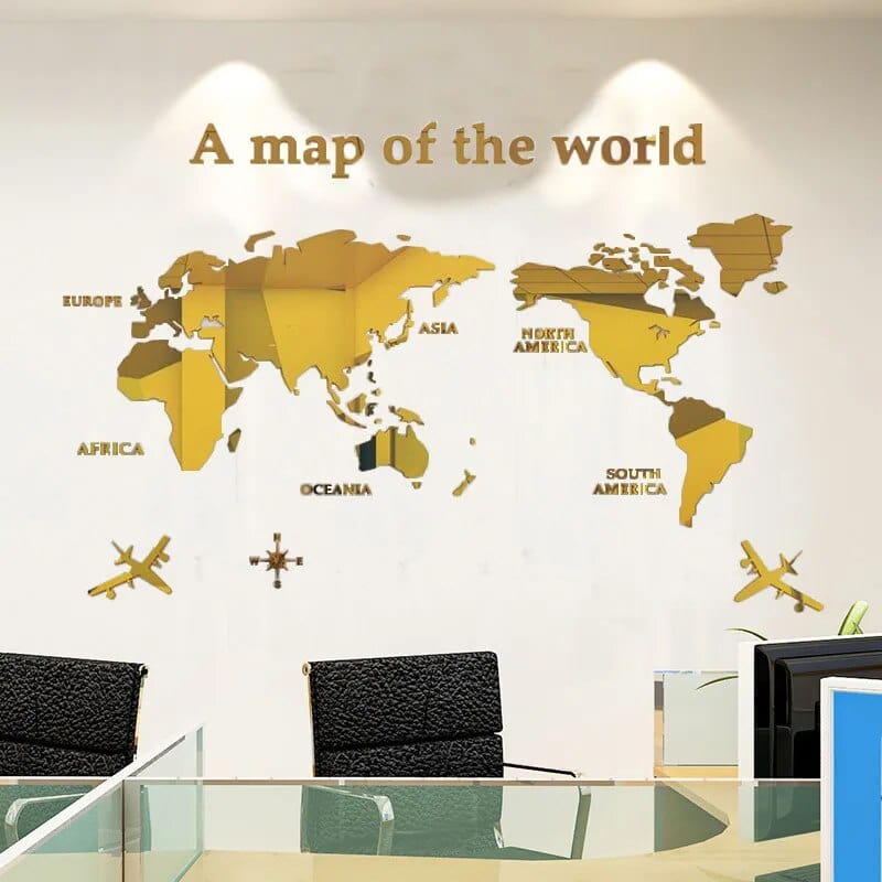 BowLift | 3D World Map Wall Sticker