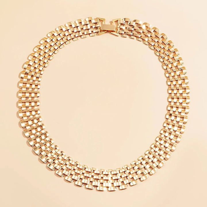 BowLift | Wide Flow Flat Chain Choker Necklace