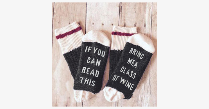 BowLift | If you can read this, bring me a glass of wine socks