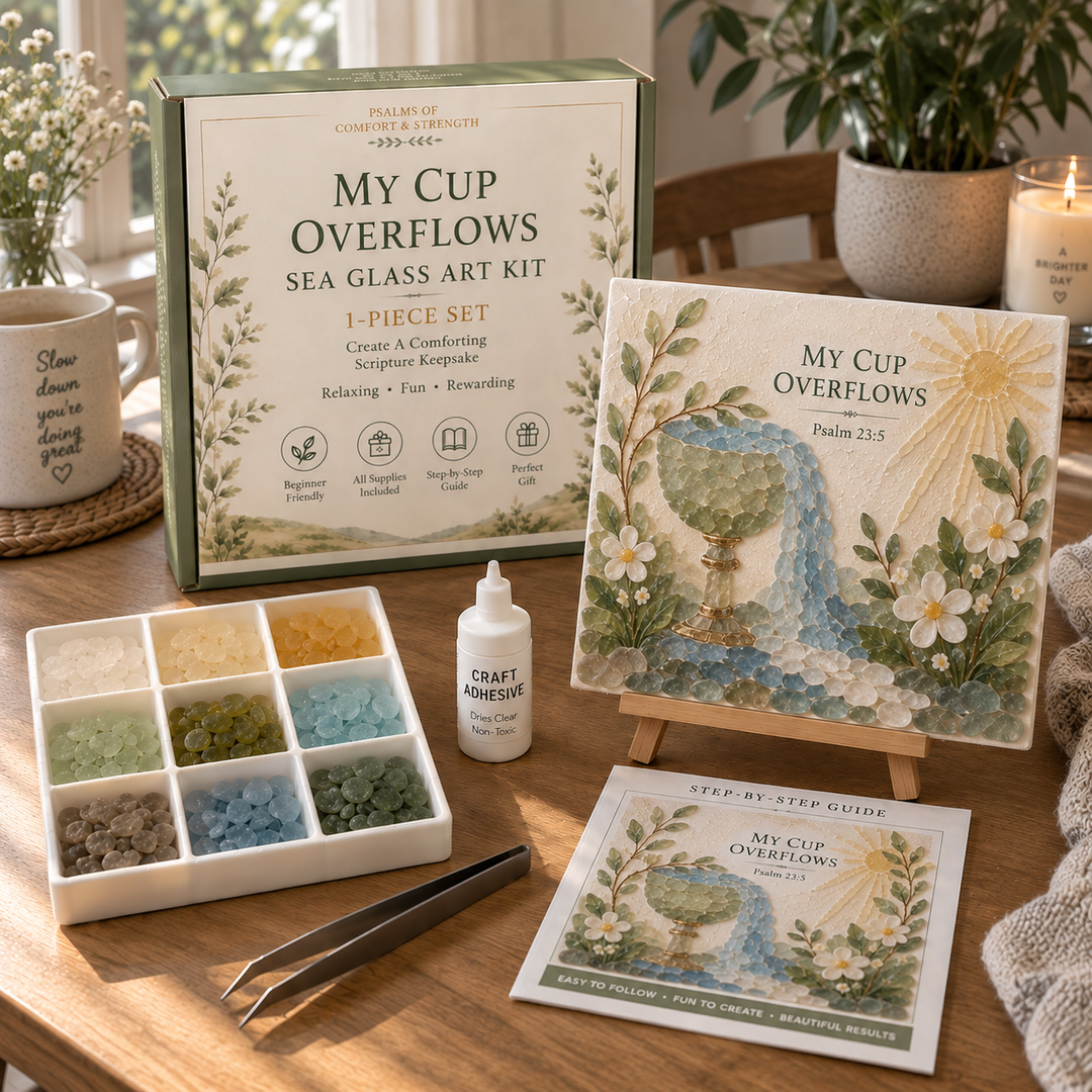 BowLift | Psalms of Comfort & Strength Sea Glass Art Kit