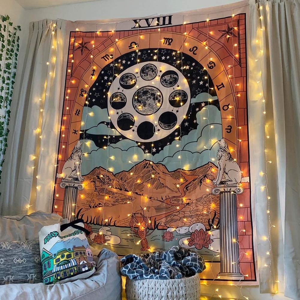 BowLift | "The Moon" Tarot Colored Tapestry