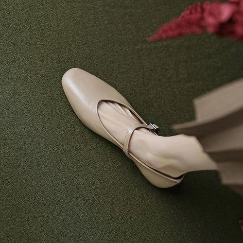 BowLift | Casual shoes: Distinctive comfortable ballerinas - Leather retro style - TSS158