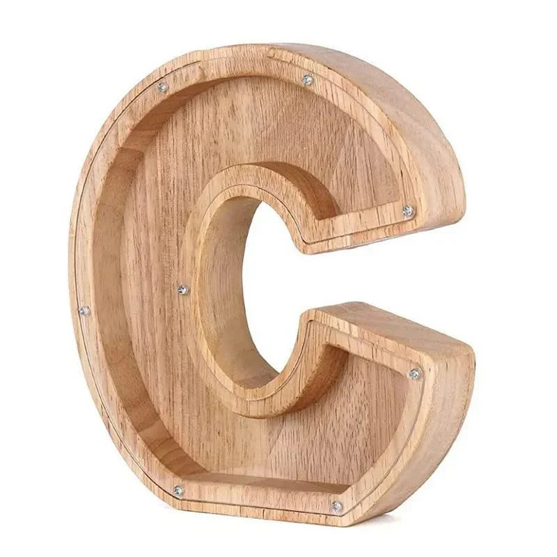 BowLift | Wooden Alphabet Letters 'Initial' Piggy Bank