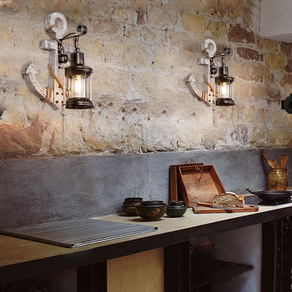 BowLift | Wooden Anchor LED Wall Lamp – Nautica