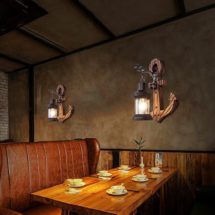 BowLift | Wooden Anchor LED Wall Lamp – Nautica