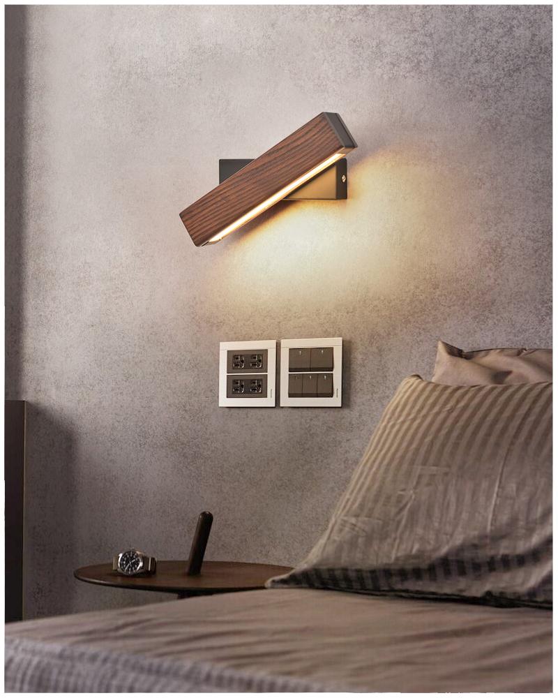 BowLift | Wooden LED Wall Lamp with Rotating Function - Twilight Pivot
