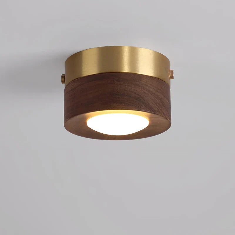 BowLift | WoodenGlow - Walnut Ceiling Lamp with LED Spotlight