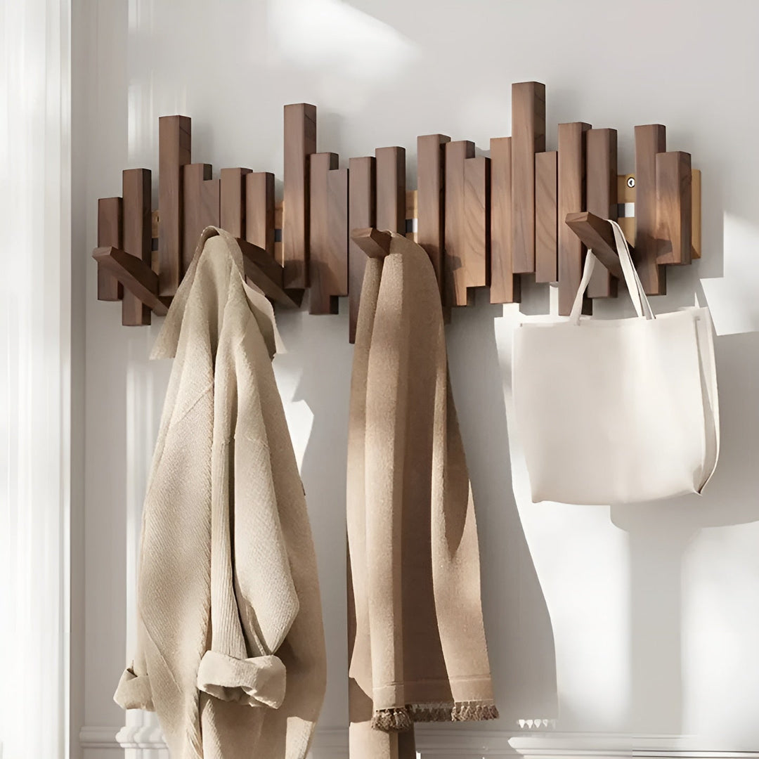 Stylish wooden wardrobe – FlexiBowlifte magnetic hooks for more organization | Ideal for bedroom | Bowlift