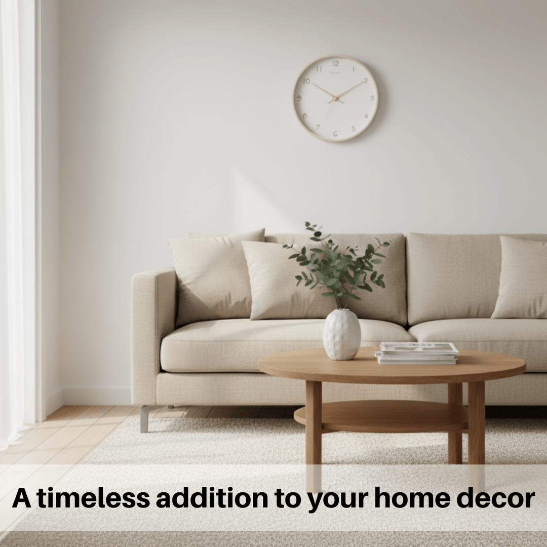 BowLift | WOODHAVEN – Solid Wood 10-Inch Silent Analogue Wall Clock