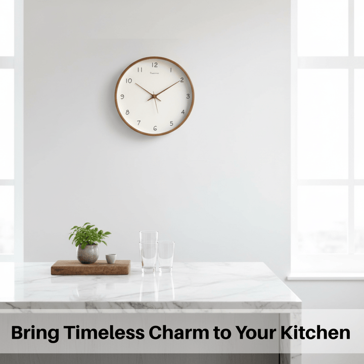 BowLift | WOODHAVEN – Solid Wood 10-Inch Silent Analogue Wall Clock