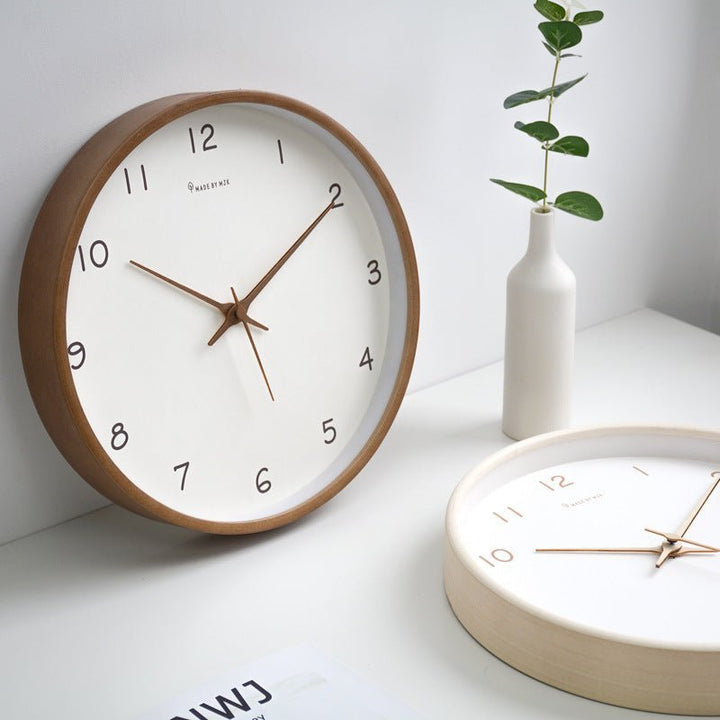 BowLift | WOODHAVEN – Solid Wood 10-Inch Silent Analogue Wall Clock