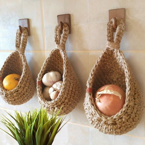 Woven Hanging Storage Baskets Bowlift