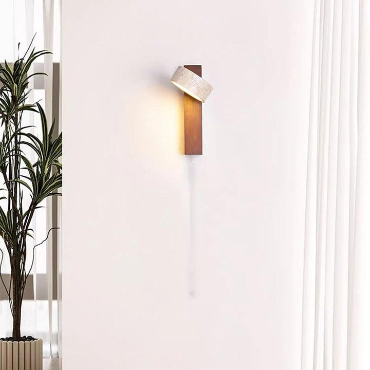 BowLift | Ivory Toned Travertine Wall Lamp