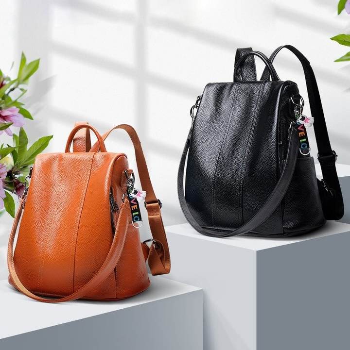 BowLift | Theft-resistant leather backpack