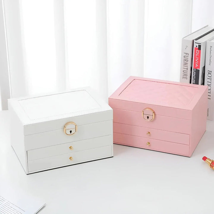 BowLift | EleganceBox – Luxury Multi-Layer Jewellery Organiser in Premium PU Leather