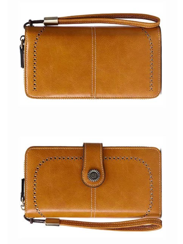 Stylish Leather Wallet with Wristband Bowlift