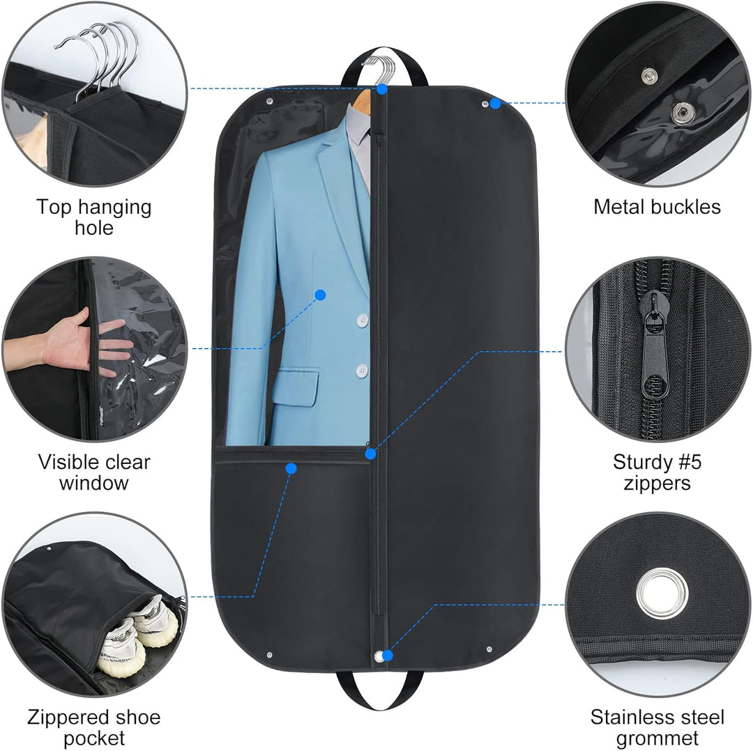 Waterproof Oxford Garment Bag – Suit Cover with Gusset & Pockets (2-Pack) | Bowlift