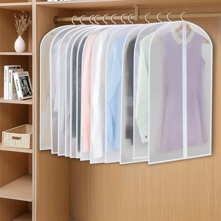BowLift | PEVA Garment Cover Set – 12-Pack Hanging Clothes Bags in 3 Sizes (Buy 1, Get 1 FREE)