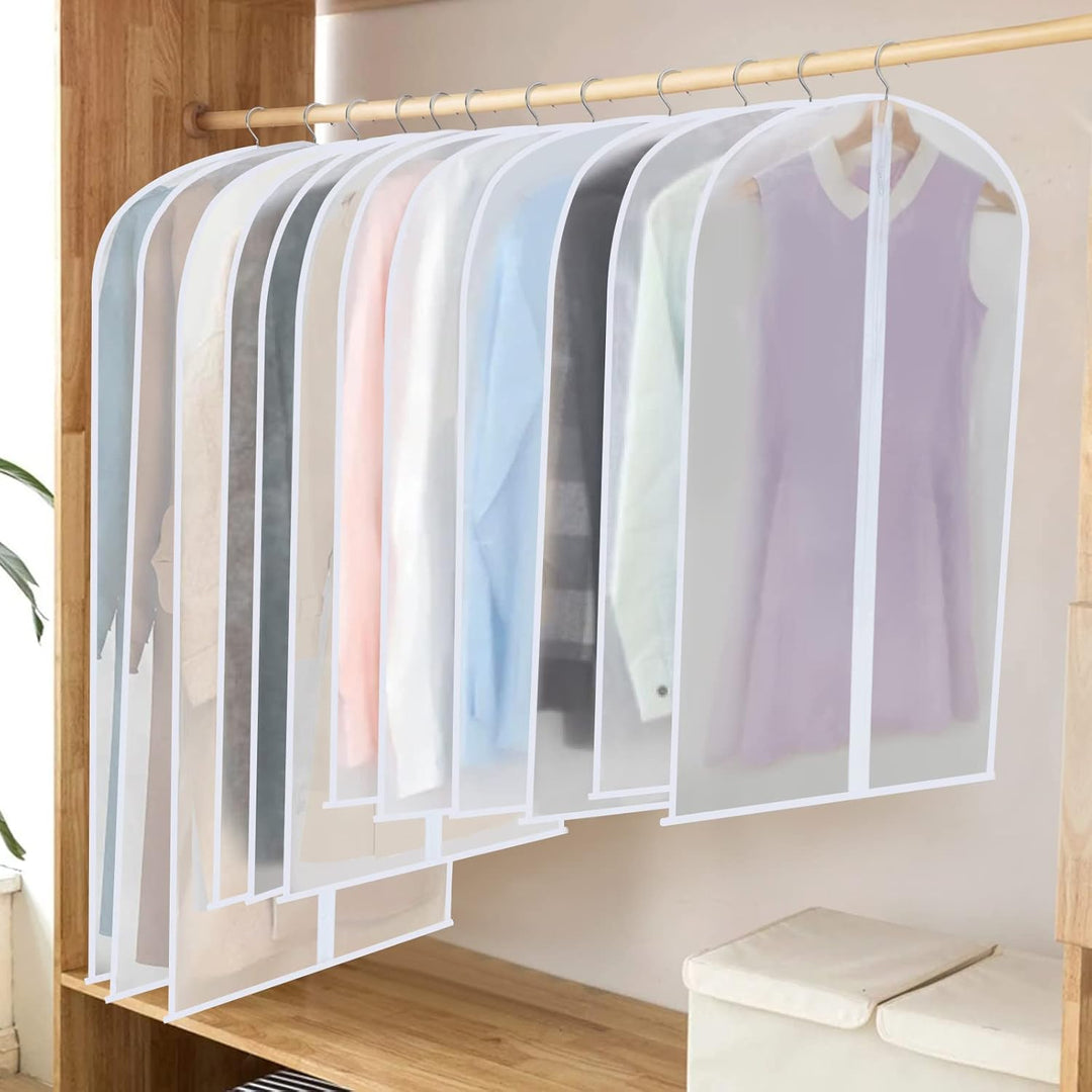 PEVA Garment Cover Set – 24-Pack Hanging Garment Covers in 3 Sizes | Bowlift
