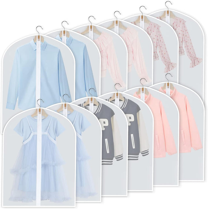 PEVA Garment Cover Set – 24-Pack Hanging Garment Covers in 3 Sizes | Bowlift