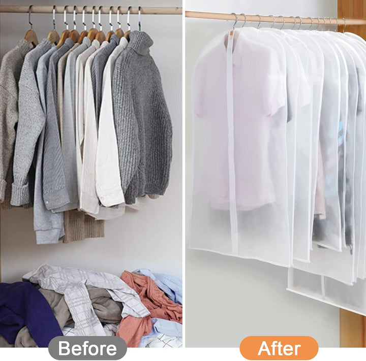 PEVA Garment Cover Set – 24-Pack Hanging Garment Covers in 3 Sizes | Bowlift