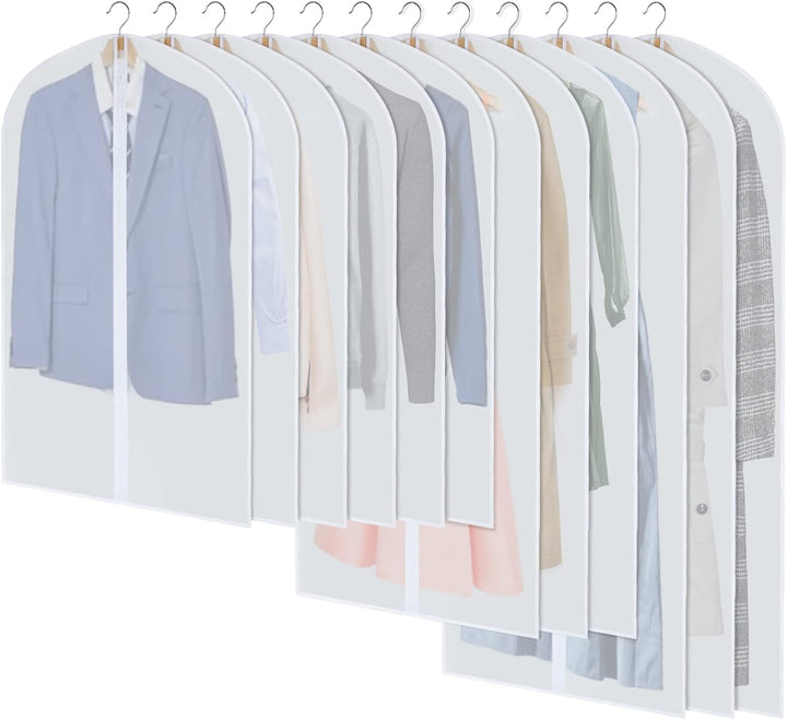 BowLift | PEVA Garment Cover Set – 12-Pack Hanging Clothes Bags in 3 Sizes (Buy 1, Get 1 FREE)