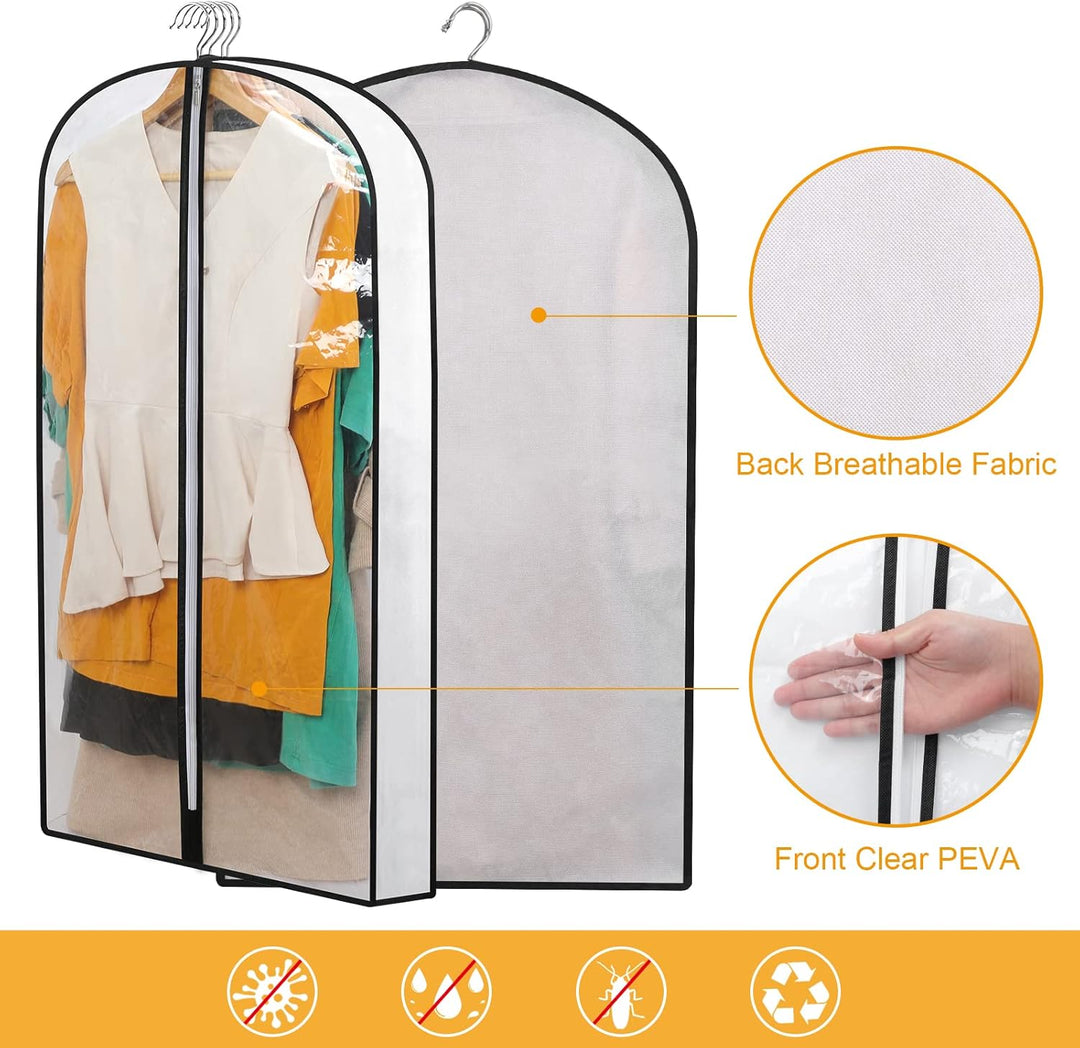 PEVA Garment Cover Set – 24-Pack Hanging Garment Covers in 3 Sizes | Bowlift