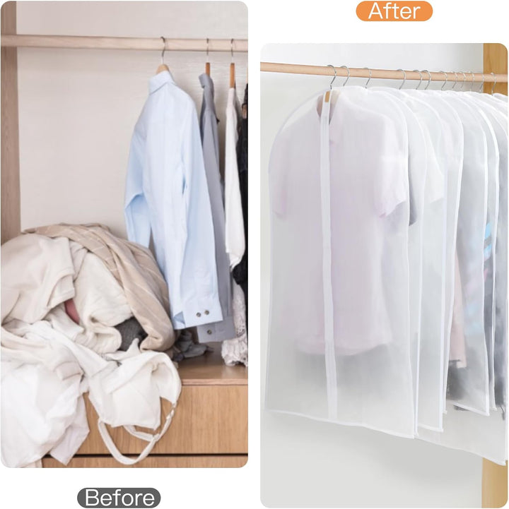 PEVA Garment Cover Set – 24-Pack Hanging Garment Covers in 3 Sizes | Bowlift