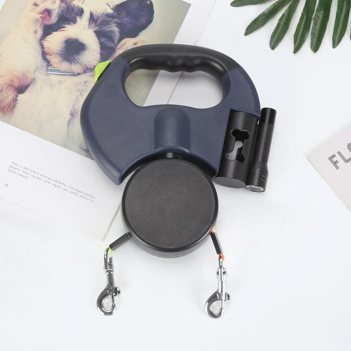 BowLift | Rolling lead for two dogs with integrated torch