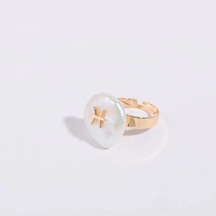 BowLift | Zodiac Sign Large Pearl Statement Ring