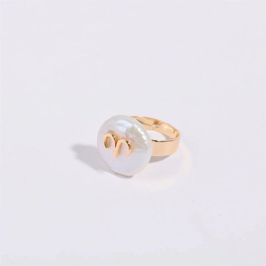 BowLift | Zodiac Sign Large Pearl Statement Ring