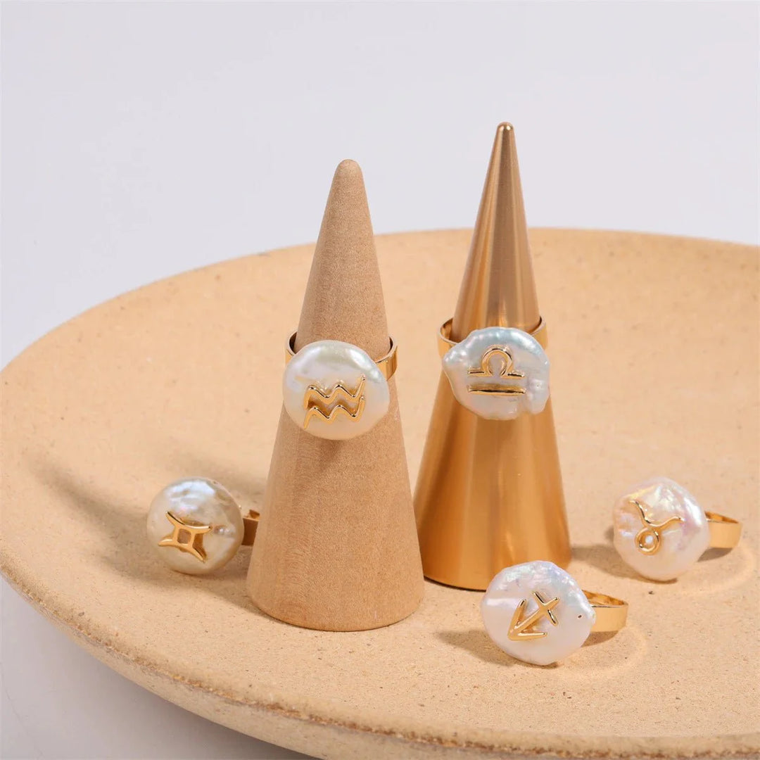 BowLift | Zodiac Sign Large Pearl Statement Ring